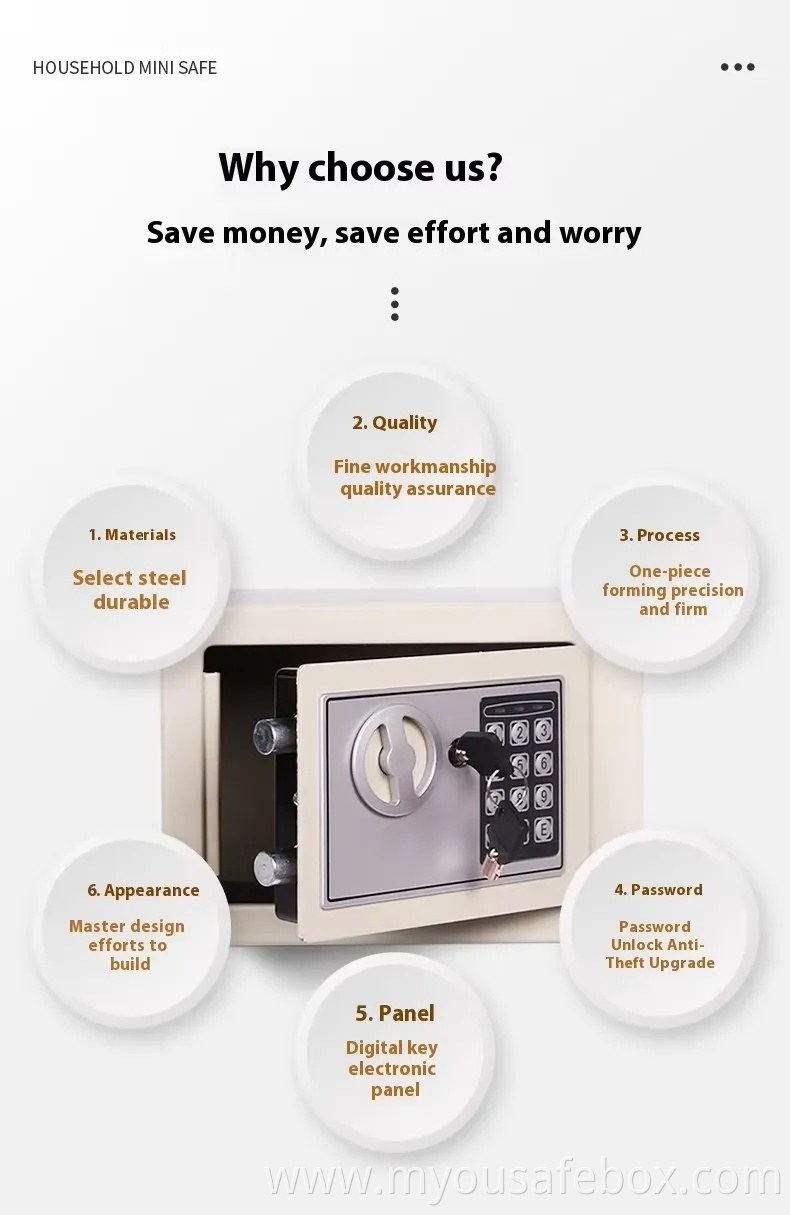 Hot Sale Elegant Steel Electronic Digital Lock Money Safe Box for Hotels and Offices Big Electronic Security Safe Box